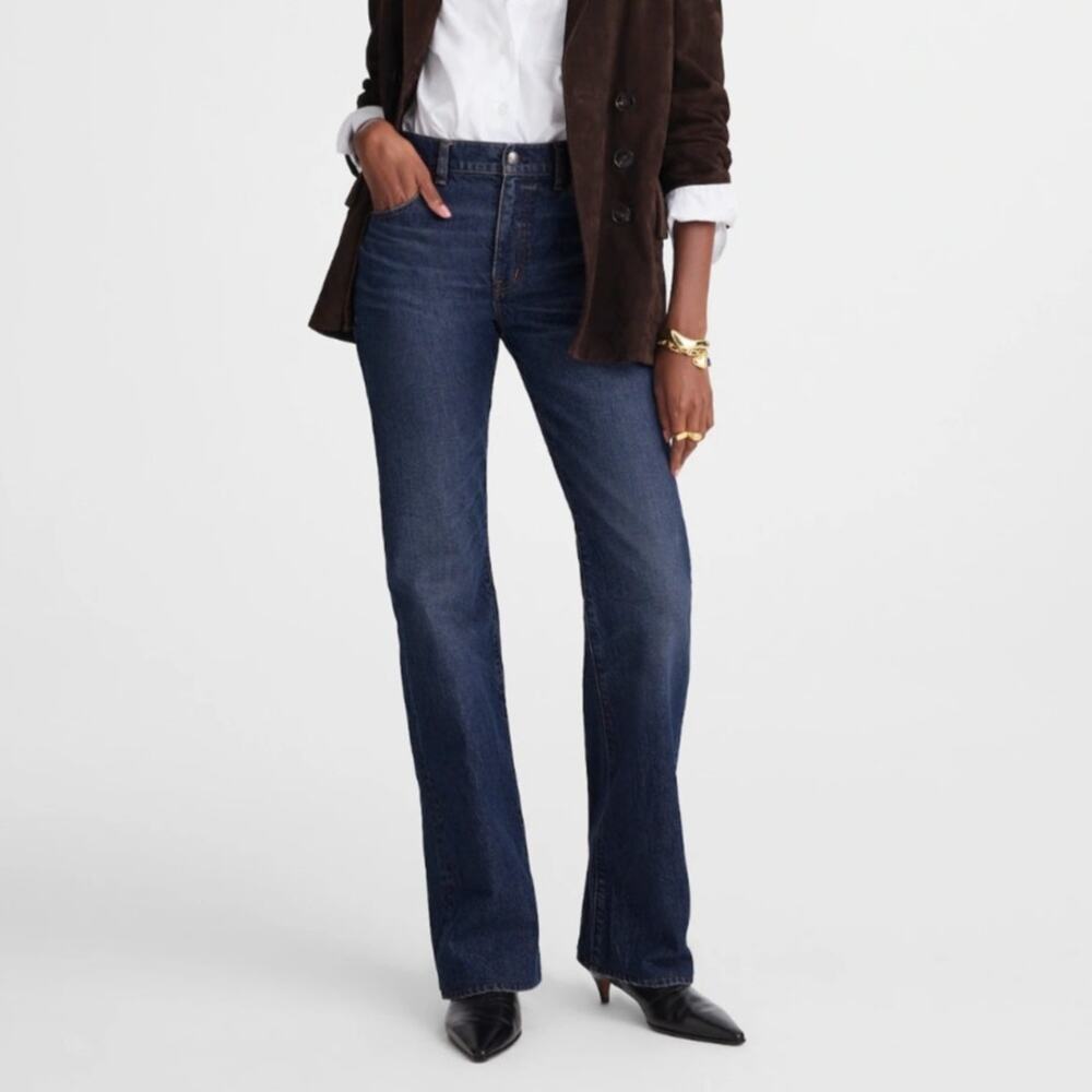 Madewell Relaxed Bootcut Jeans High‎ Rise Comfort Stretch Dark Wash Boot Cut 27